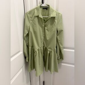 ASOS Light Green Long Sleeve Mini Dress